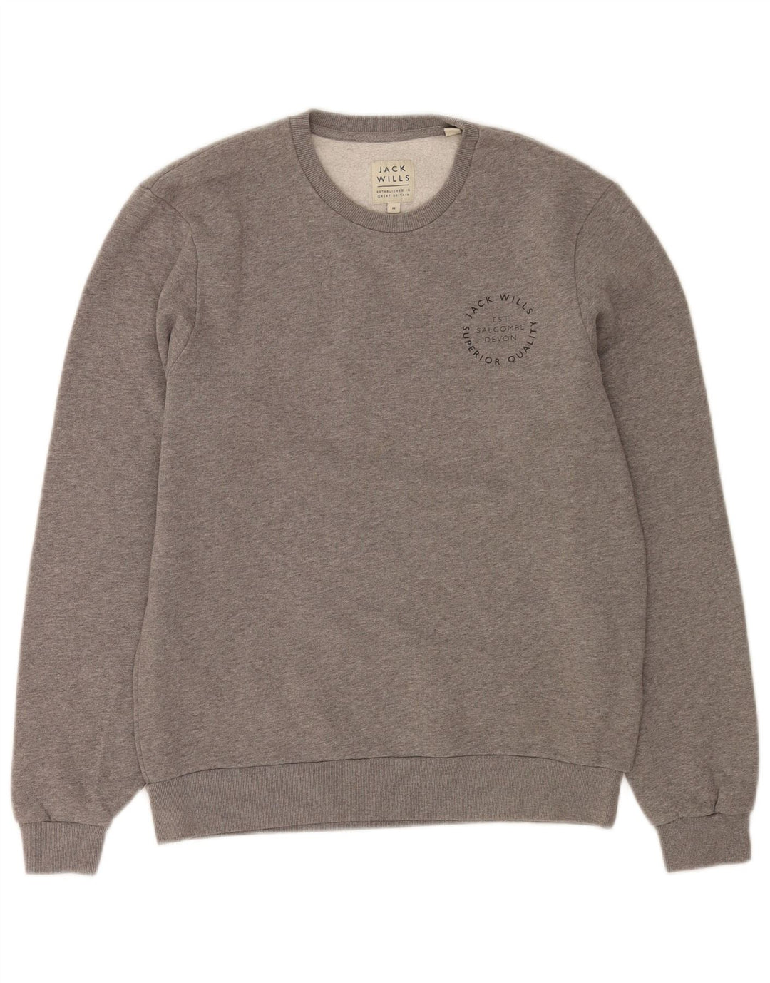 Мужской свитшот Jack Wills, хлопковый джемпер среднего серого цвета в крапинку