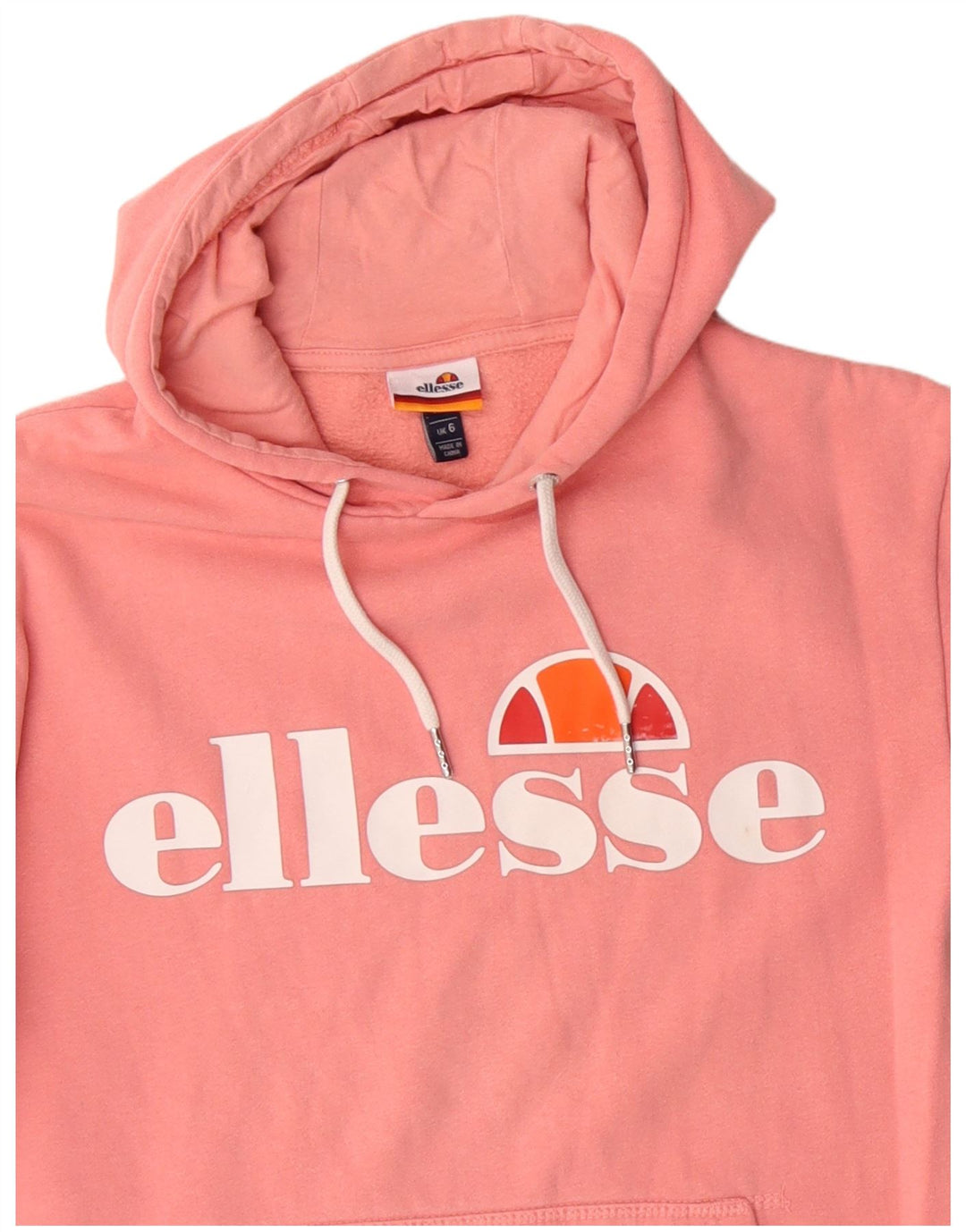 ELLESSE Женский джемпер с капюшоном с рисунком UK 6 XS Розовый хлопок