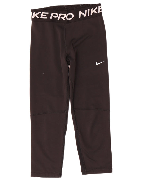 Леггинсы с рисунком Nike Dri Fit для девочек 13–14 лет, размер XL, черный полиэстер
