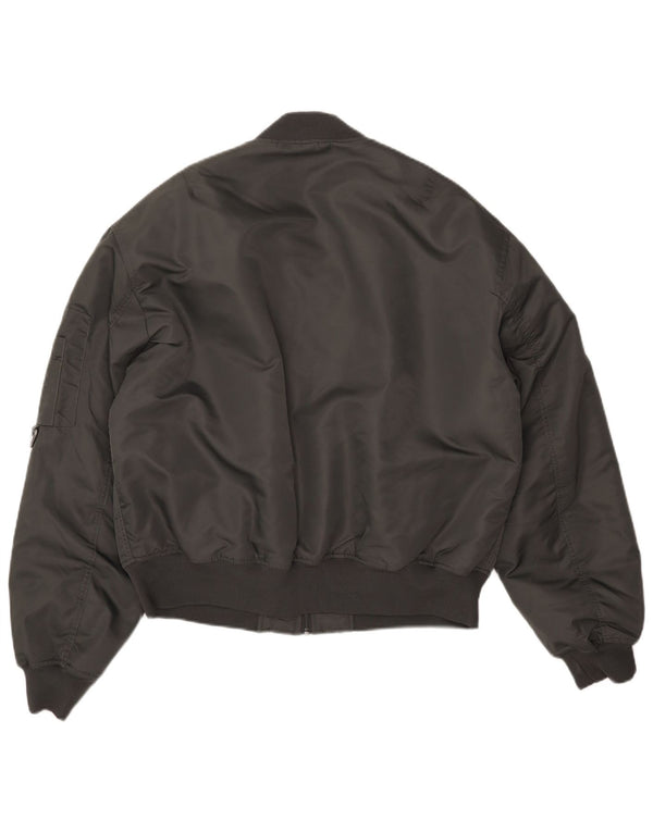 Мужская куртка-бомбер ZARA UK 40, большой серый полиэстер