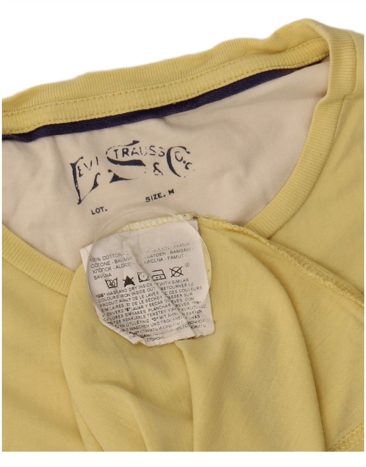 Мужская футболка с рисунком Levi's, хлопковый топ среднего желтого цвета