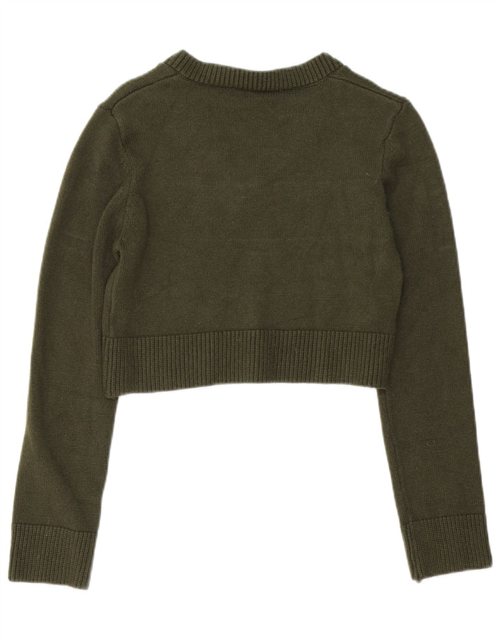 Женский укороченный джемпер Zara UK 12, средний зеленый вискоза