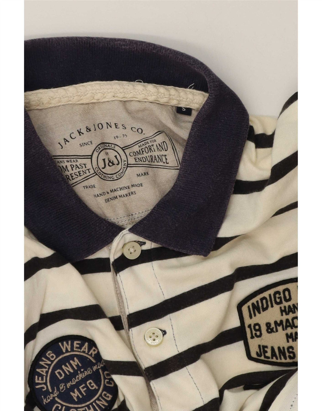Мужская рубашка поло с рисунком Jack & Jones, маленькая белая полоска