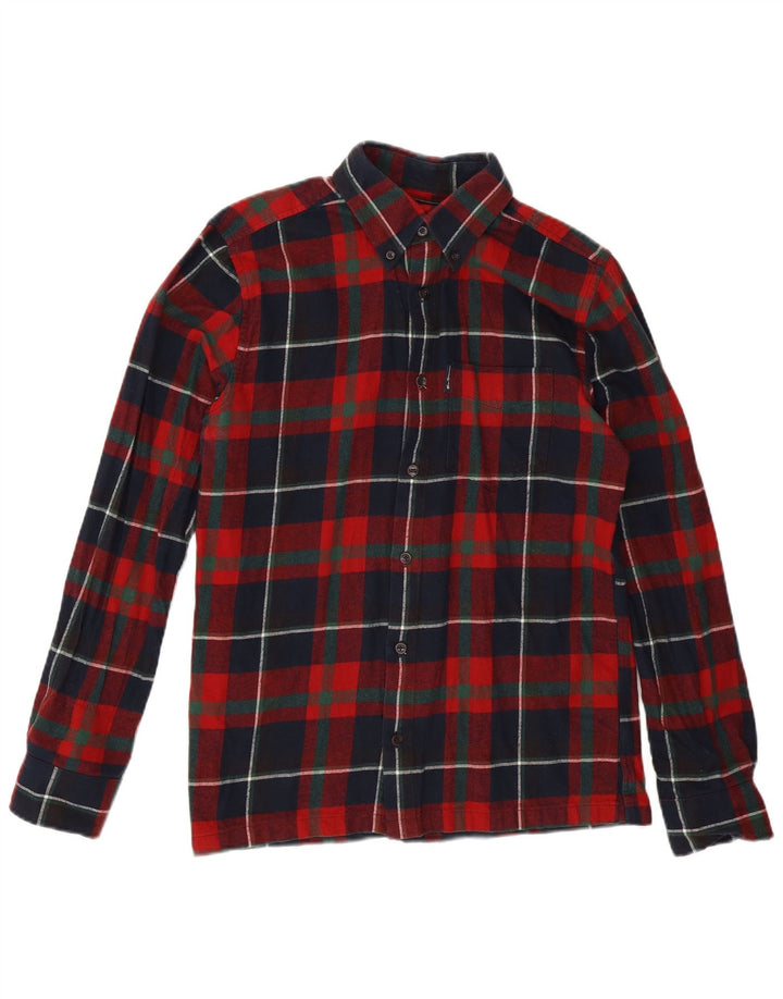 Мужская фланелевая рубашка Ben Sherman, маленькая, темно-синяя, в клетку, хлопок