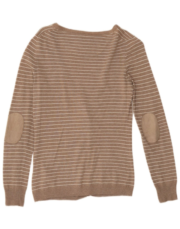 Женский кардиган Massimo Dutti UK 10, маленький хлопковый бежевый в полоску