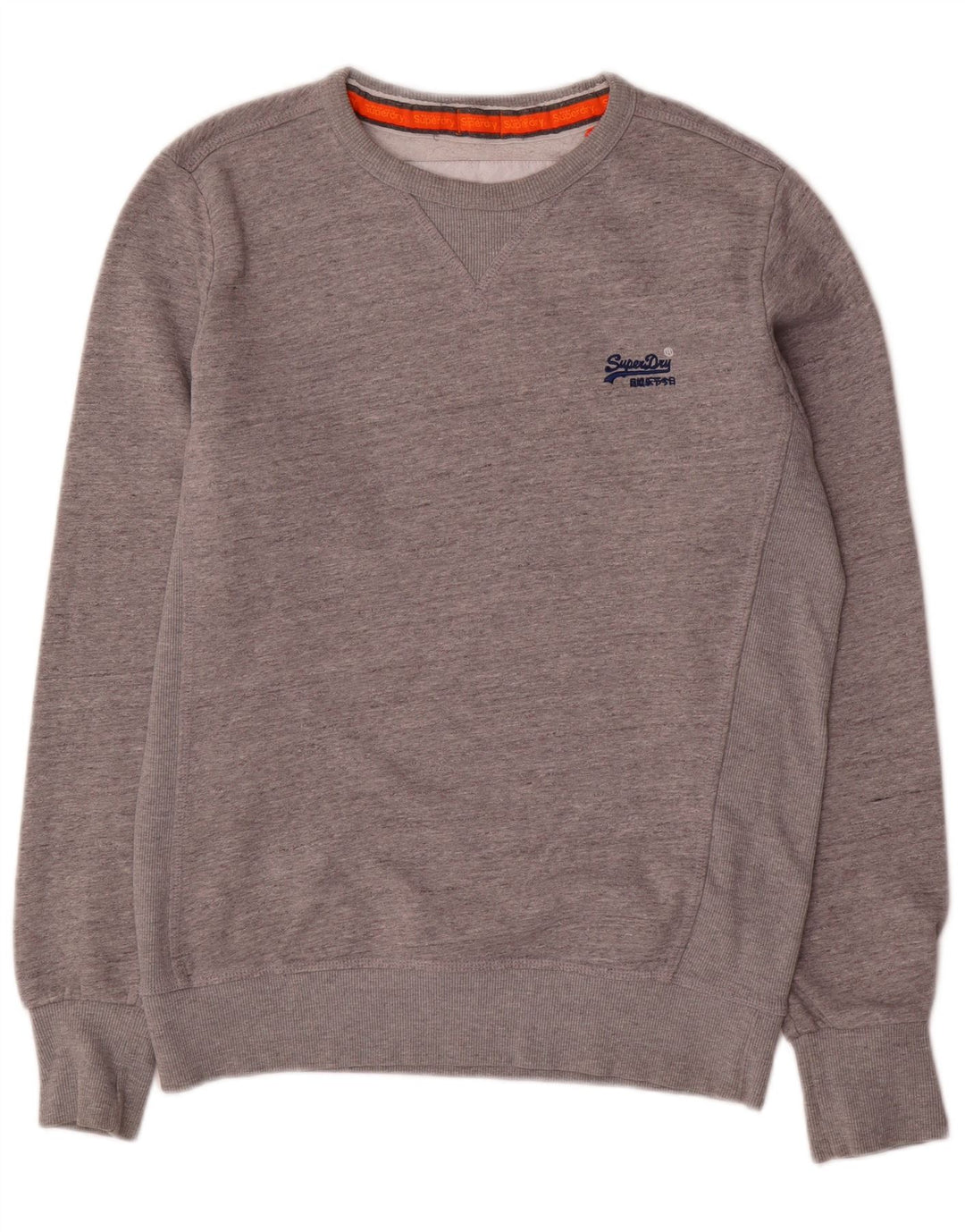 SUPERDRY Мужской свитшот, большой серый хлопковый джемпер в крапинку