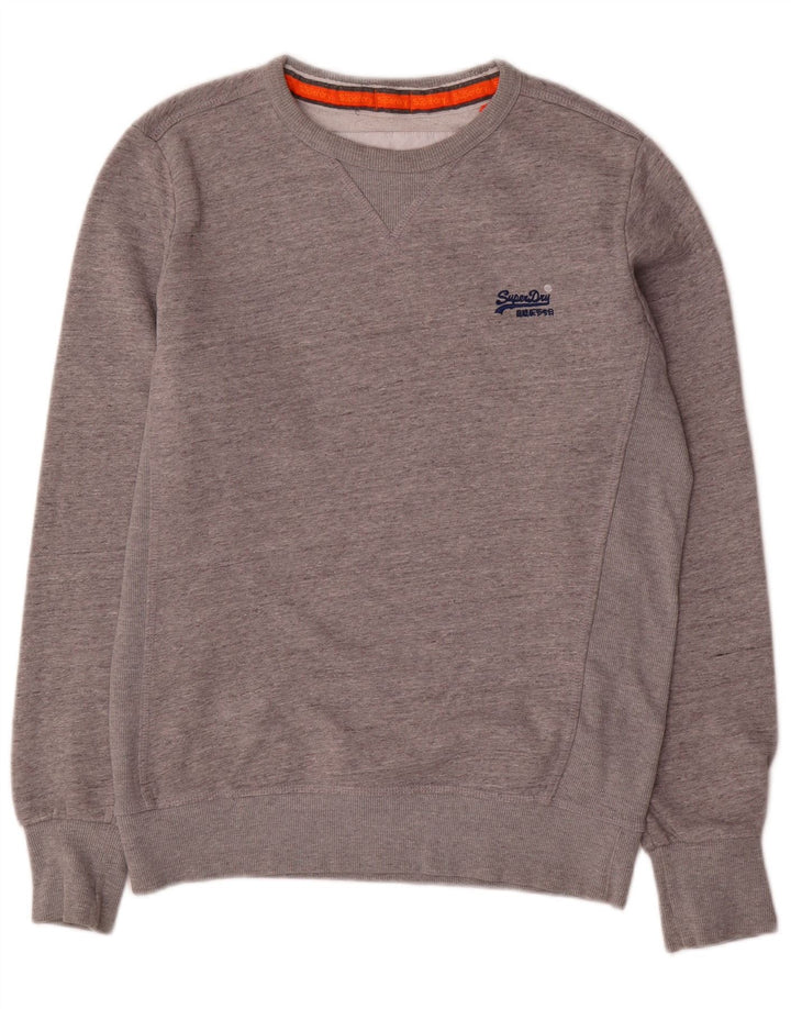 SUPERDRY Мужской свитшот, большой серый хлопковый джемпер в крапинку