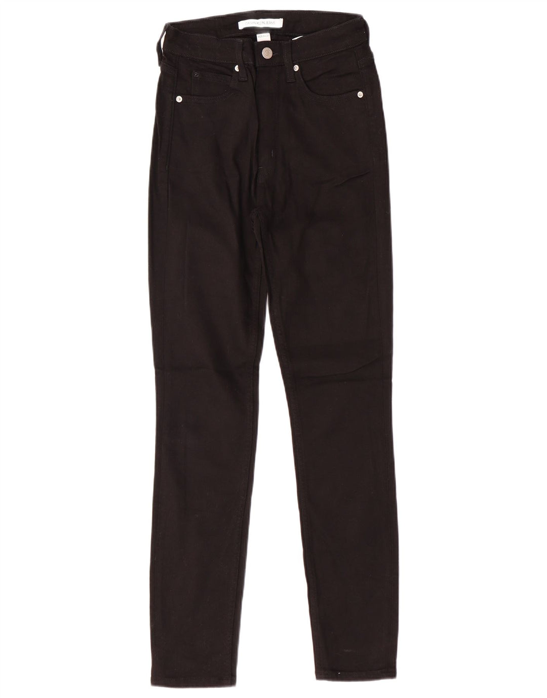 Женские узкие джинсы с высокой талией CALVIN KLEIN W26 L30, черный хлопок