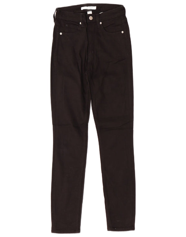 Женские узкие джинсы с высокой талией CALVIN KLEIN W26 L30, черный хлопок