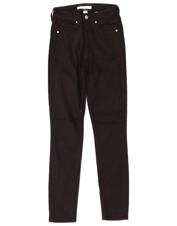 Женские узкие джинсы с высокой талией CALVIN KLEIN W26 L30, черный хлопок