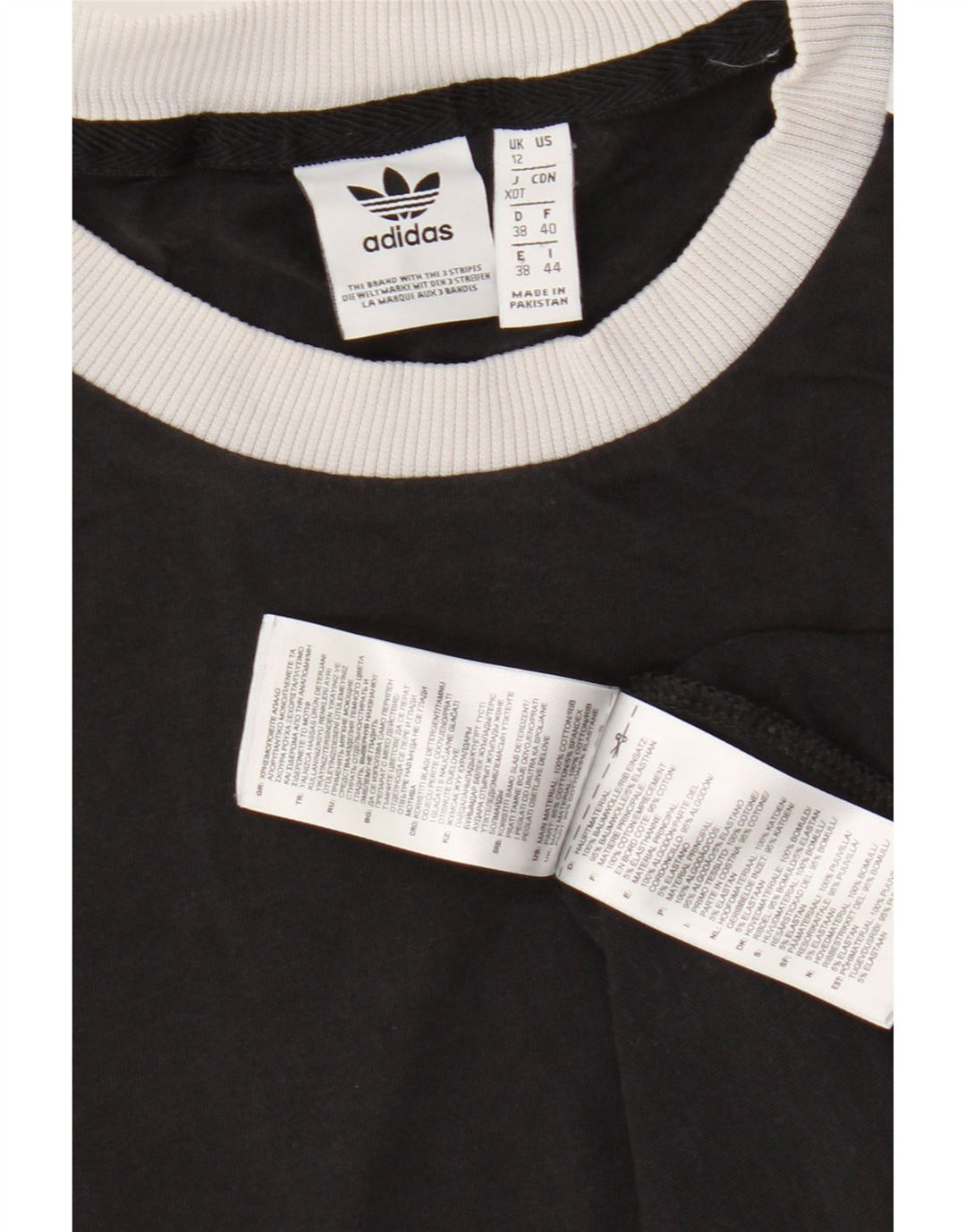 Женская футболка Adidas Top UK 12, средний черный хлопок