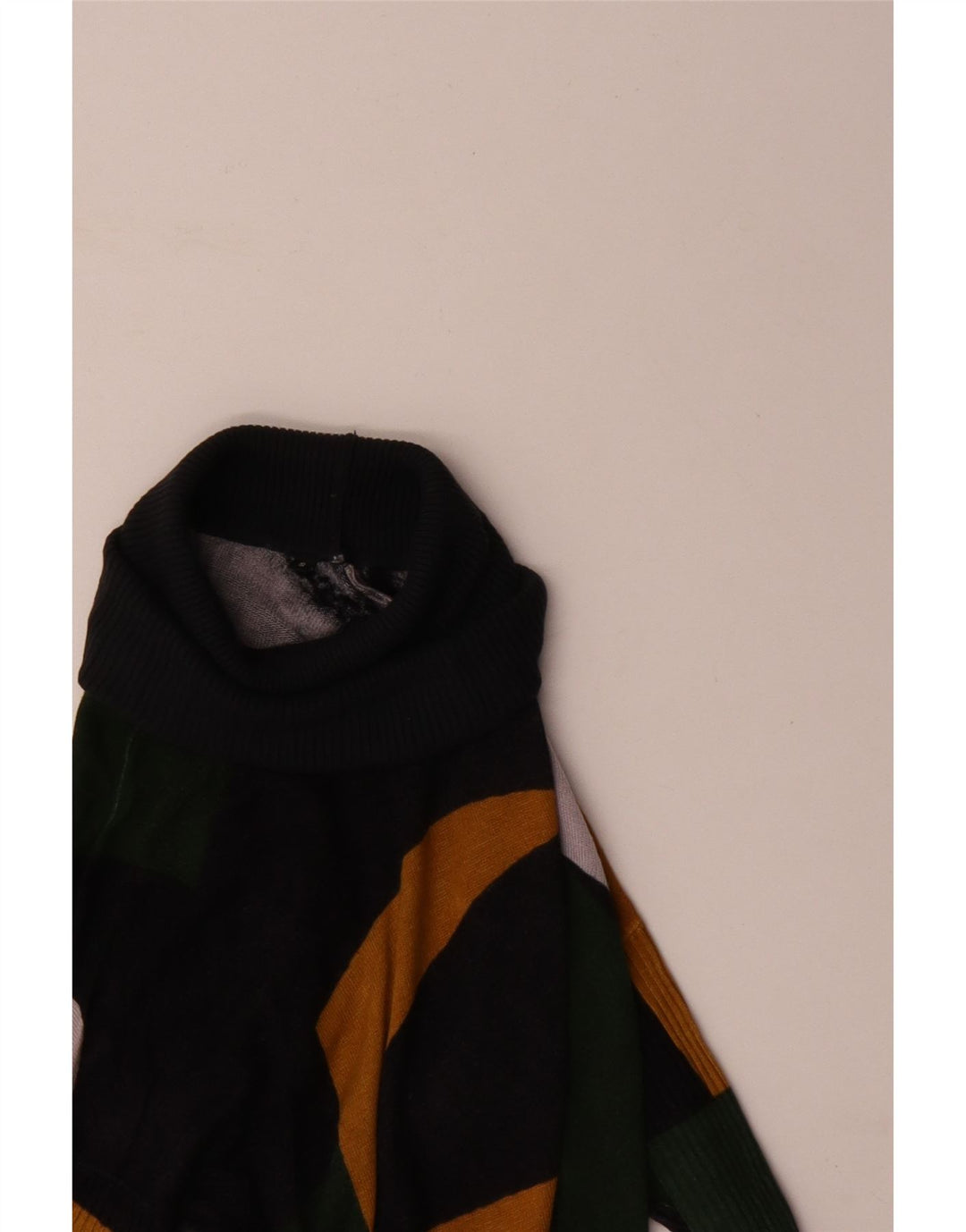 Женский джемпер с высоким воротником Desigual UK 10, маленький зеленый с геометрическим узором