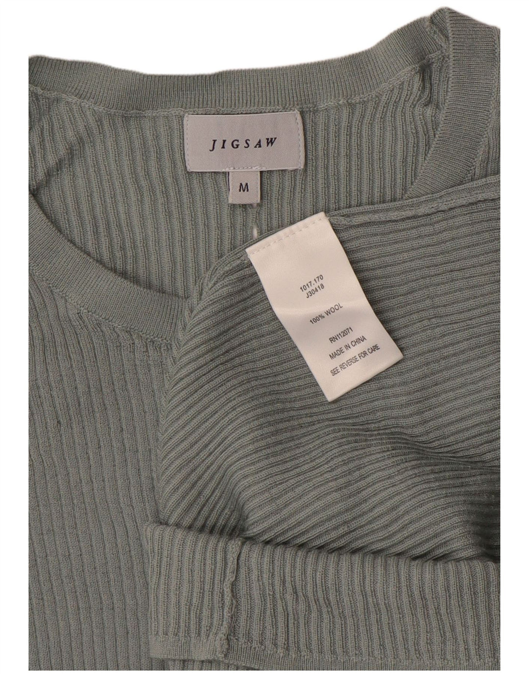 Женский джемпер с вырезом «лодочка» JIGSAW, Великобритания 12, шерсть среднего серого цвета