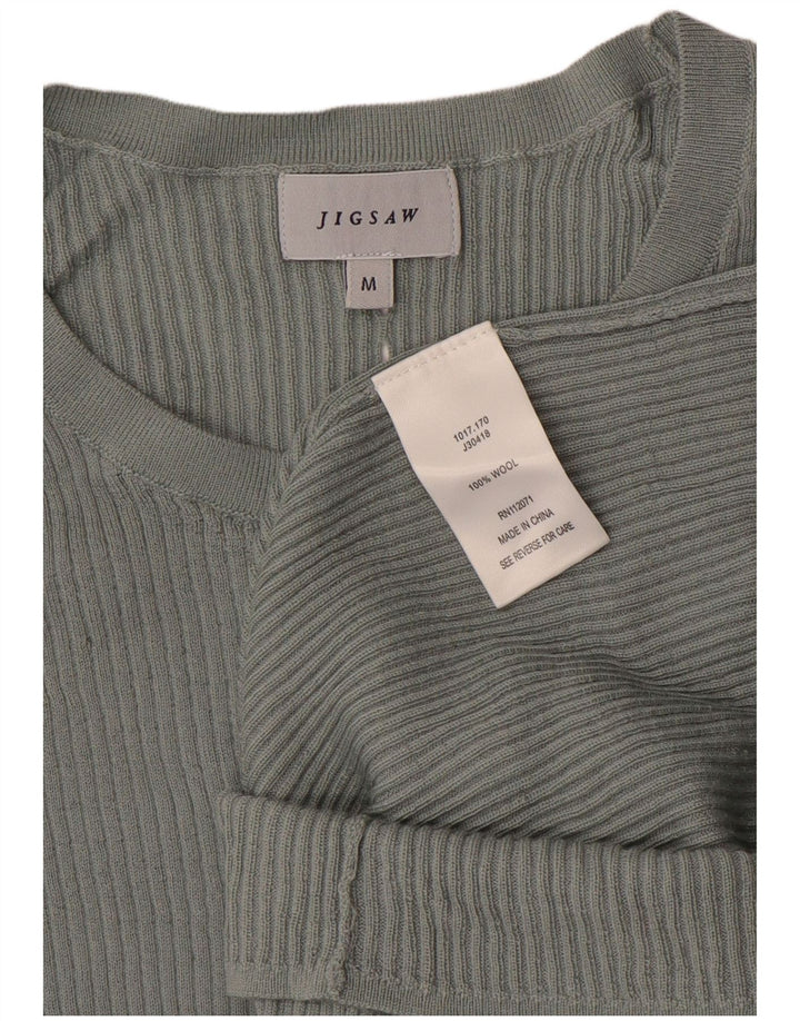 Женский джемпер с вырезом «лодочка» JIGSAW, Великобритания 12, шерсть среднего серого цвета