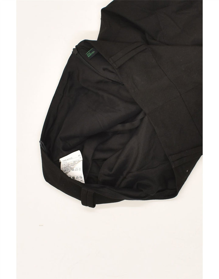 BENETTON Womens Pencil Skirt IT 44 Medium W30 Black Polyester | Vintage Benetton | Thrift | Second-Hand Benetton | Used Clothing | Messina Hembry 
