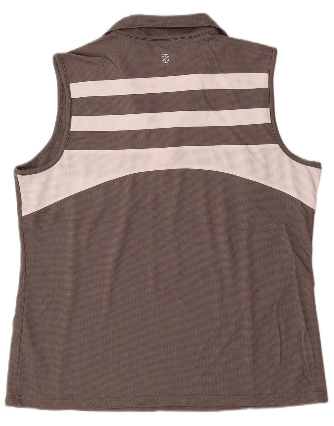 Женская рубашка поло без рукавов IZOD UK 18 XL, серая, полиэстер с цветными блоками