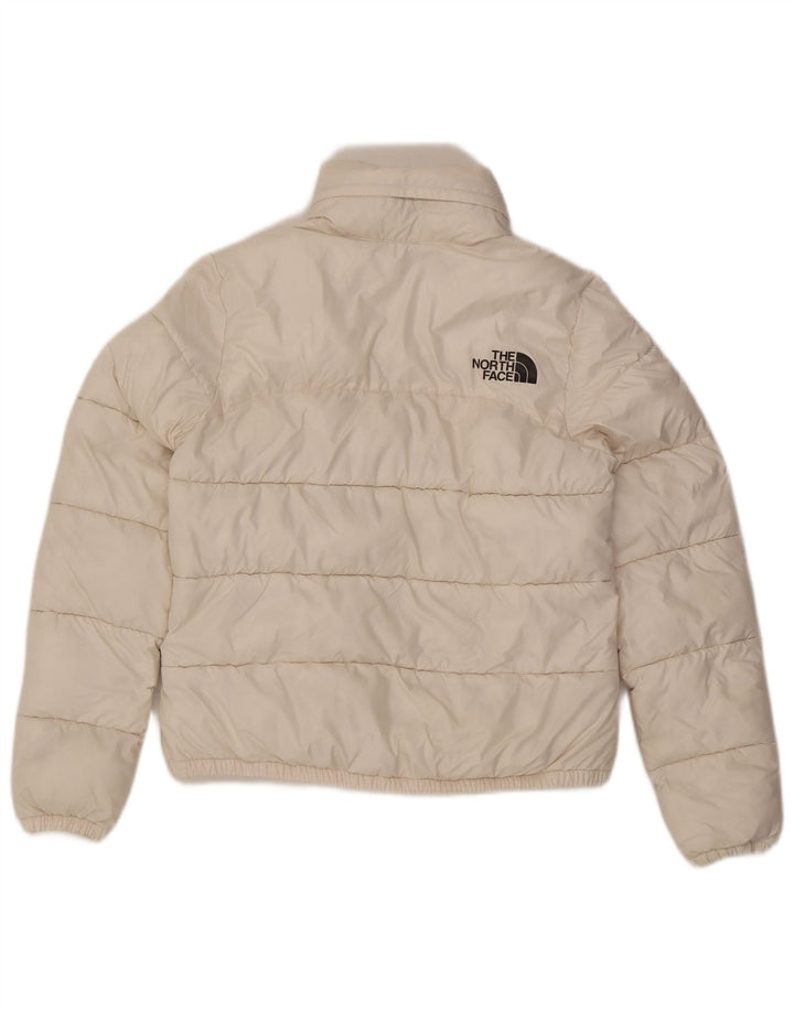 Женская стеганая куртка с капюшоном The North Face UK 10, маленький размер, белый полиэстер