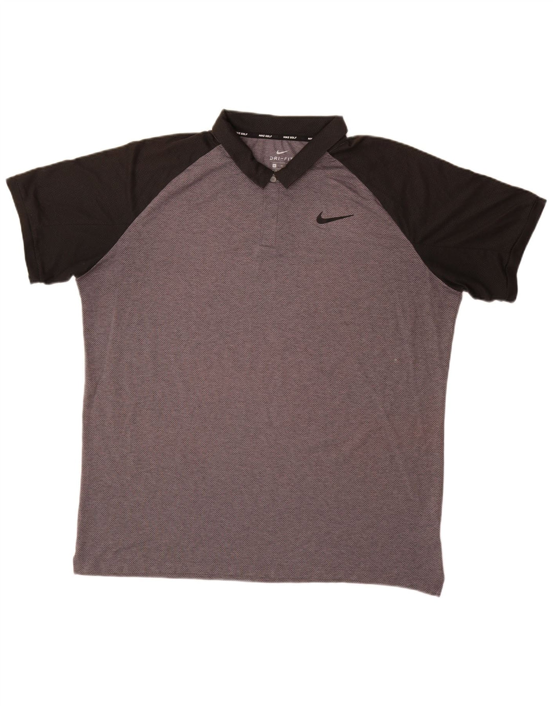 Мужская рубашка-поло NIKE Dri Fit XL, серая, полиэстер с цветными блоками