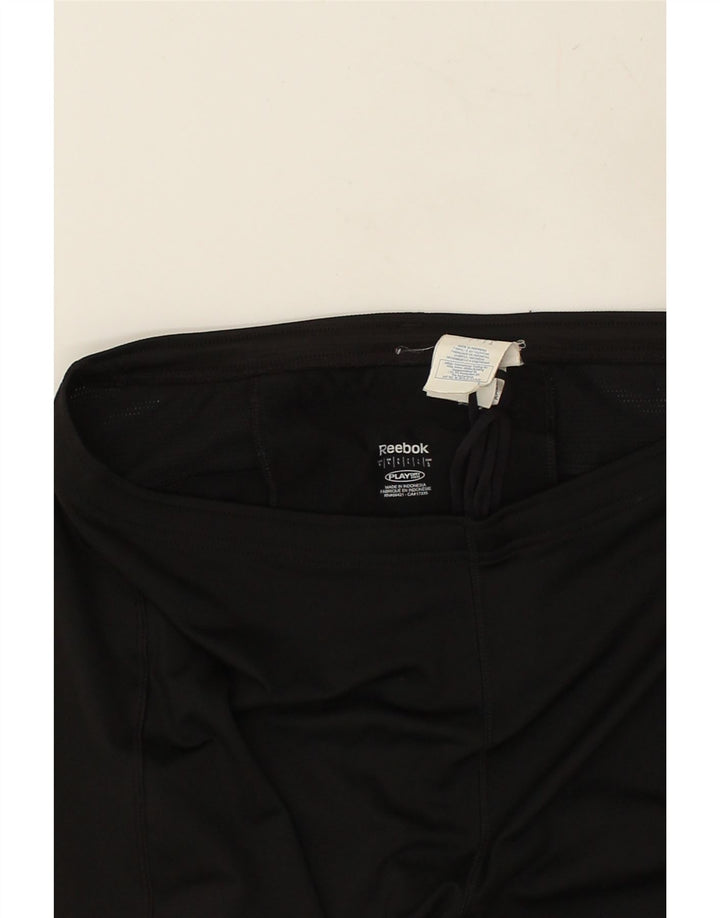 REEBOK Womens Tracksuit Trousers UK 14 Large Black Polyester | Vintage Reebok | Thrift | Second-Hand Reebok | Used Clothing | Messina Hembry 