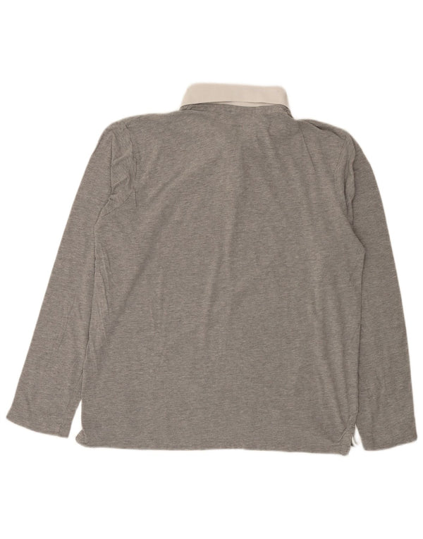 Richfield Mens Graphic Long Sleeve Rugby Polo Shirt 2XL Grey Colourblock