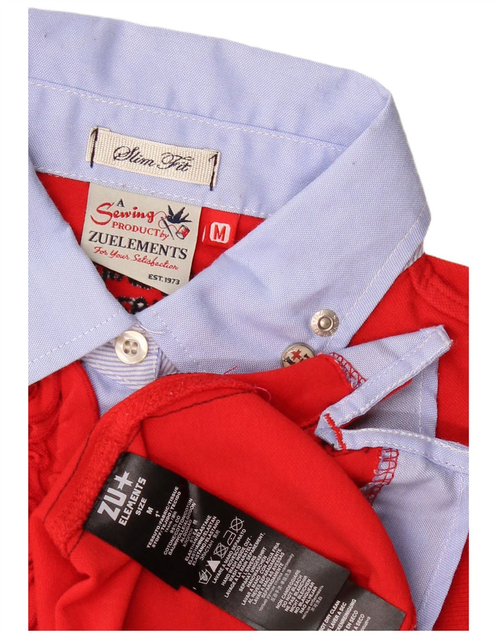 Женская рубашка-поло для регби Zu Elements UK 12, средний красный, с цветными блоками