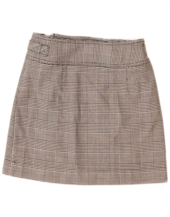 Topshop Женская мини-юбка UK 6 XS W24 Серая клетка из полиэстера
