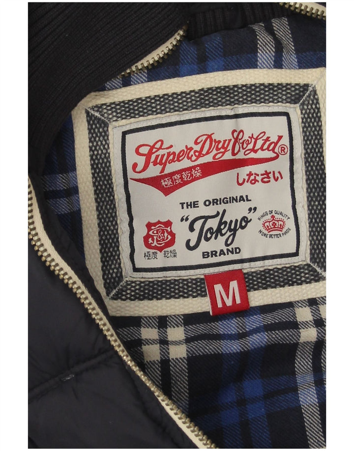 SUPERDRY Женский утепленный жилет с капюшоном UK 14, средний темно-синий, нейлон