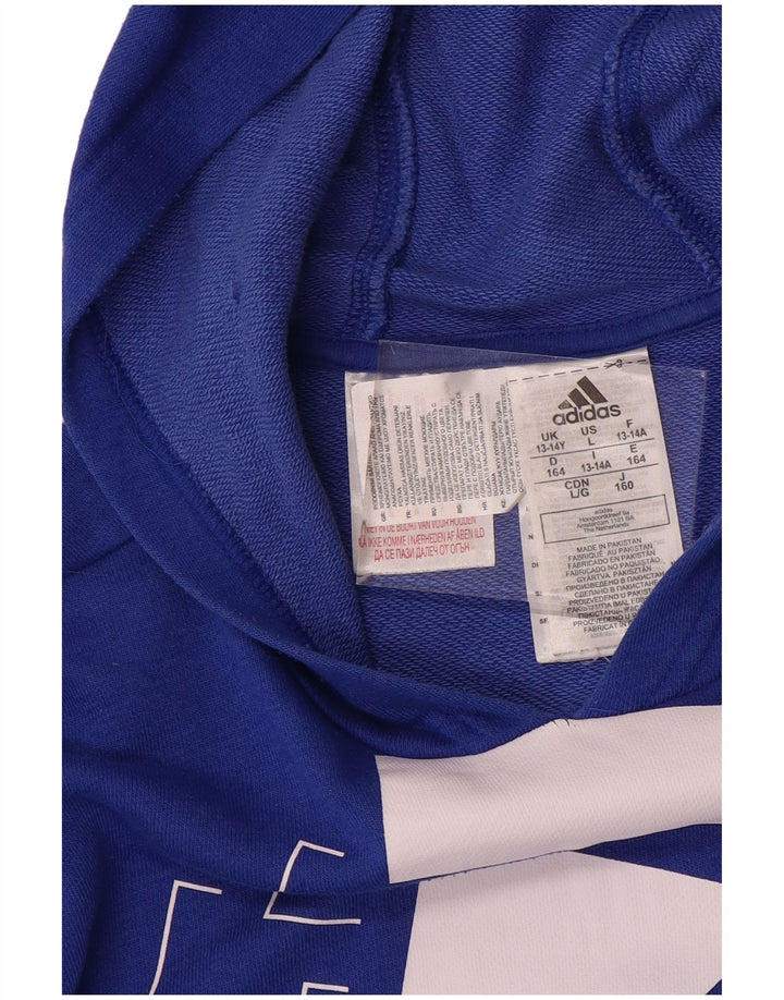 Джемпер с капюшоном ADIDAS для мальчиков 13-14 лет, синий хлопок