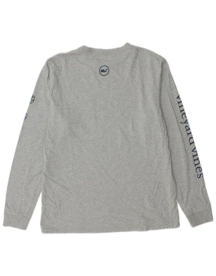 VINEYARD VINES Мужской топ с рисунком, длинный рукав, маленький серый хлопок