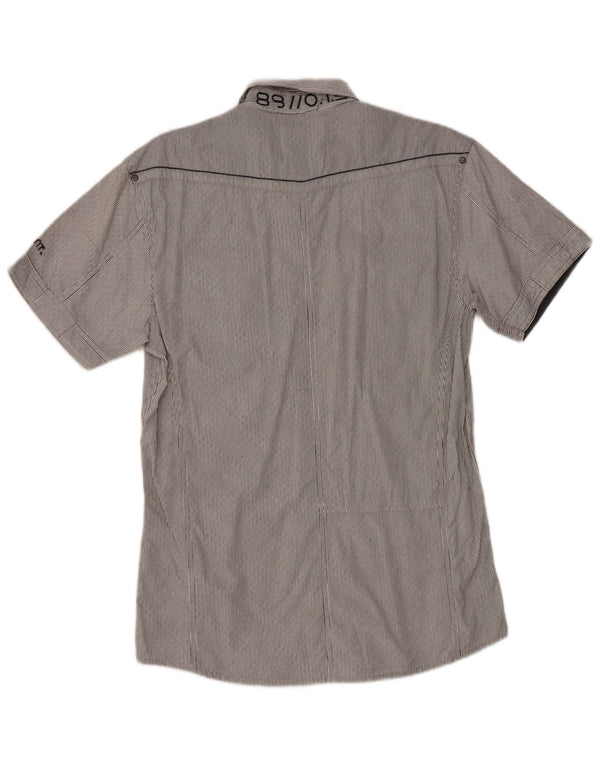 Мужская рубашка с коротким рукавом Jack & Jones с графическим рисунком, большая серая хлопковая полоска