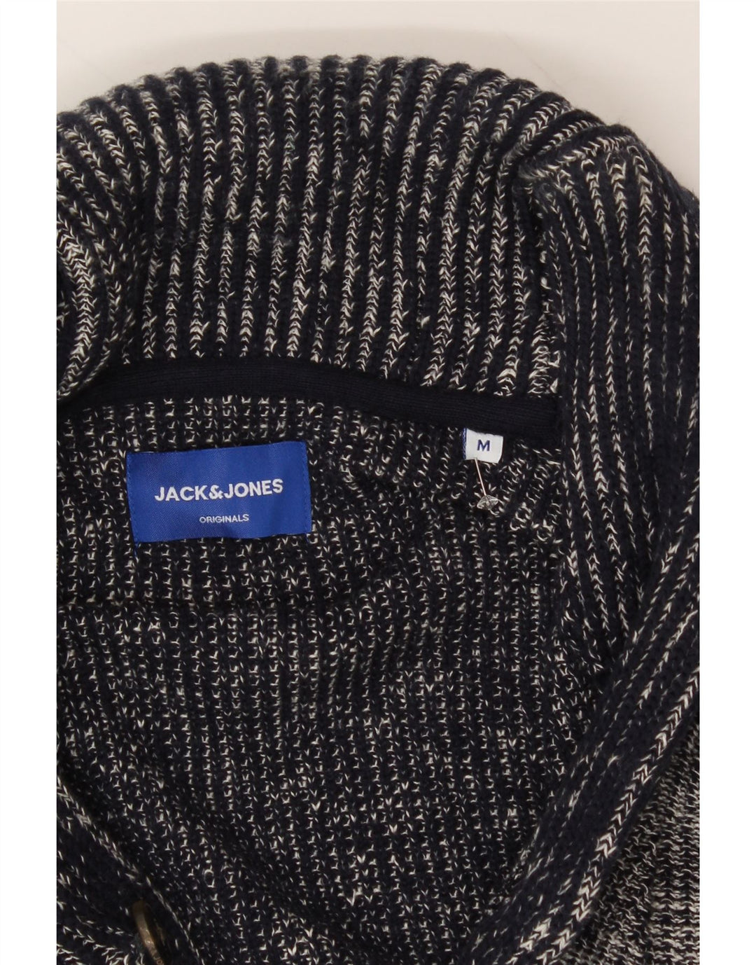 JACK & JONES Mens Cardigan Sweater Medium Grey Cotton Vintage Jack & Jones and Second-Hand Jack & Jones from Messina Hembry 