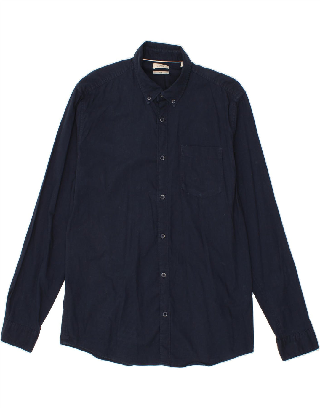 ESPRIT Mens Slim Shirt Large Navy Blue Cotton Vintage Esprit and Second-Hand Esprit from Messina Hembry 