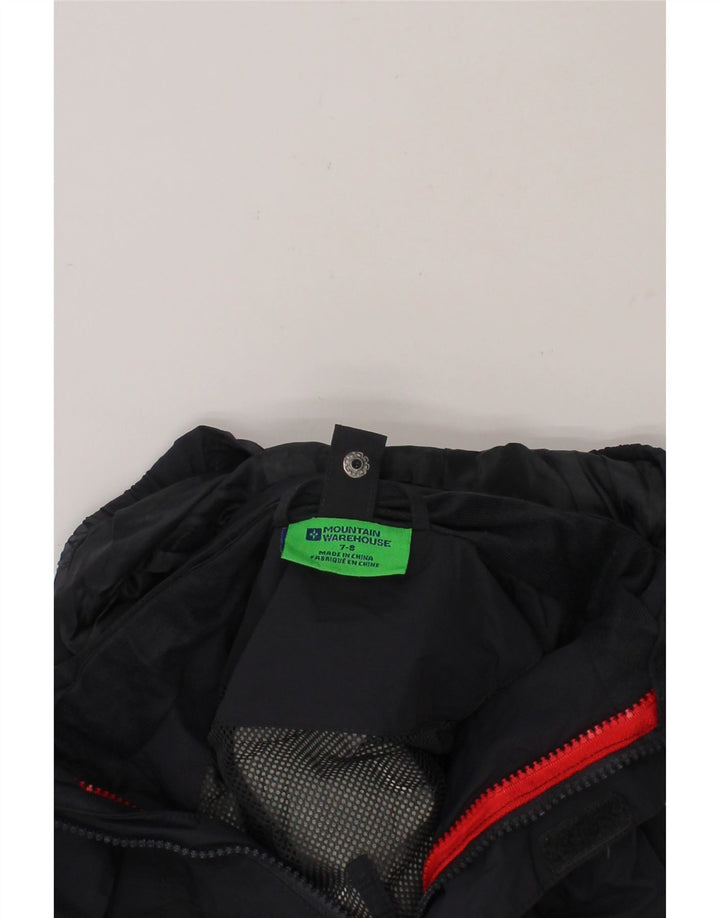 MOUNTAIN WAREHOUSE Boys Hooded Rain Jacket 7-8 Years Navy Blue Colourblock Vintage Mountain Warehouse and Second-Hand Mountain Warehouse from Messina Hembry 