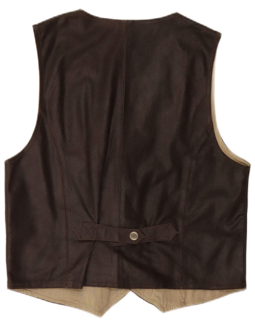 ВИНТАЖНЫЙ Мужской кожаный жилет большой коричневый кожаный