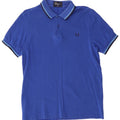 Мужская рубашка-поло приталенного кроя Fred Perry, хлопок среднего синего цвета