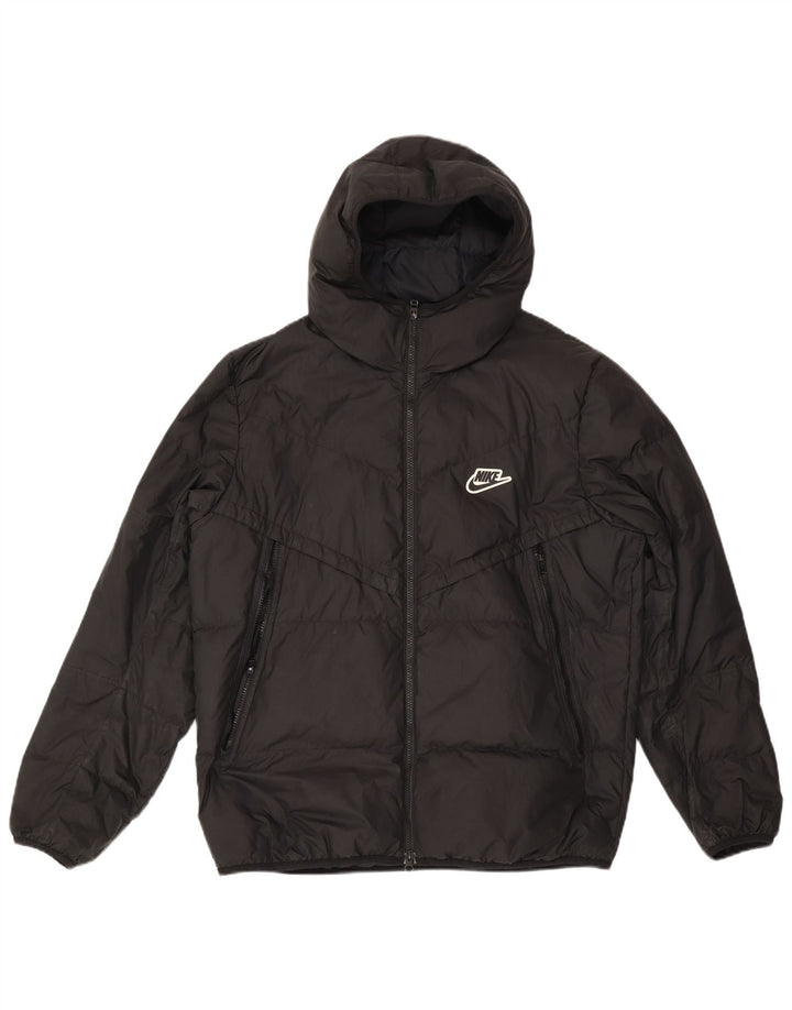 Мужская утепленная куртка с капюшоном Nike UK 40, большая черная полиэстер