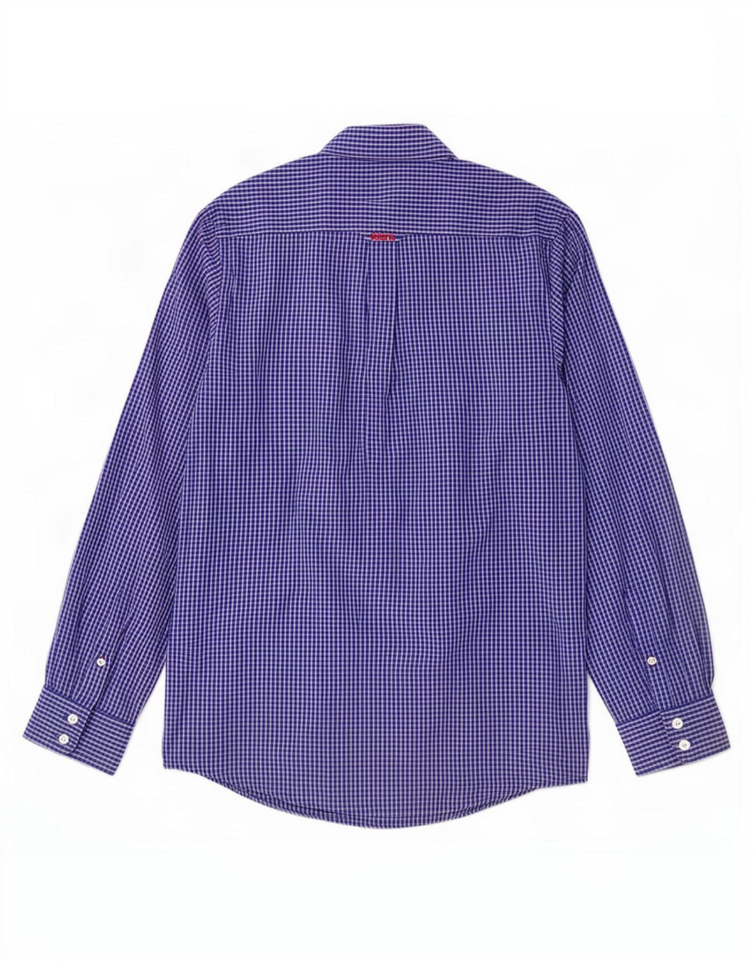 Crew Clothing Мужская рубашка классического кроя из хлопка среднего синего цвета в клетку