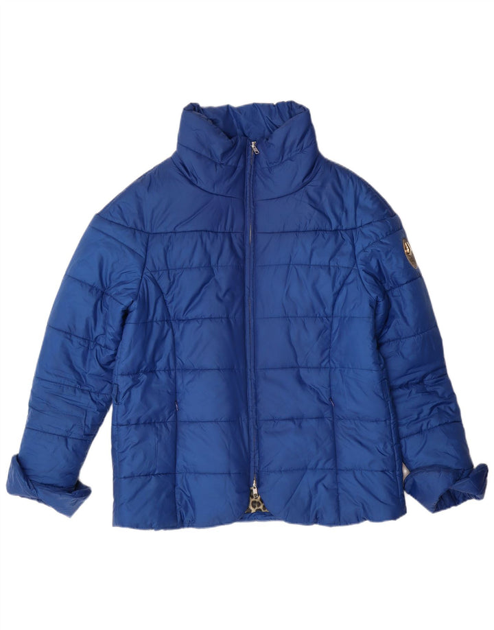 CAVALLI Женская стеганая куртка IT 46 Большая синяя полиэстер