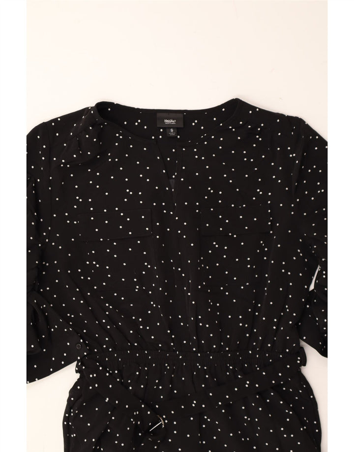 MOSSIMO Womens Batwing A-Line Dress UK 10 Small Black Spotted Polyester Vintage Mossimo and Second-Hand Mossimo from Messina Hembry 