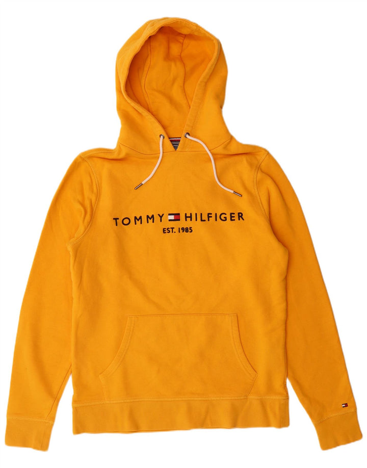 TOMMY HILFIGER Мужской джемпер с капюшоном с рисунком, хлопковый средний желтый