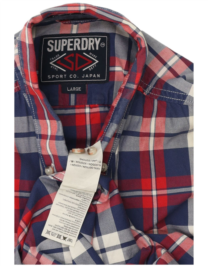 Мужская рубашка Superdry в крупную разноцветную клетку из хлопка