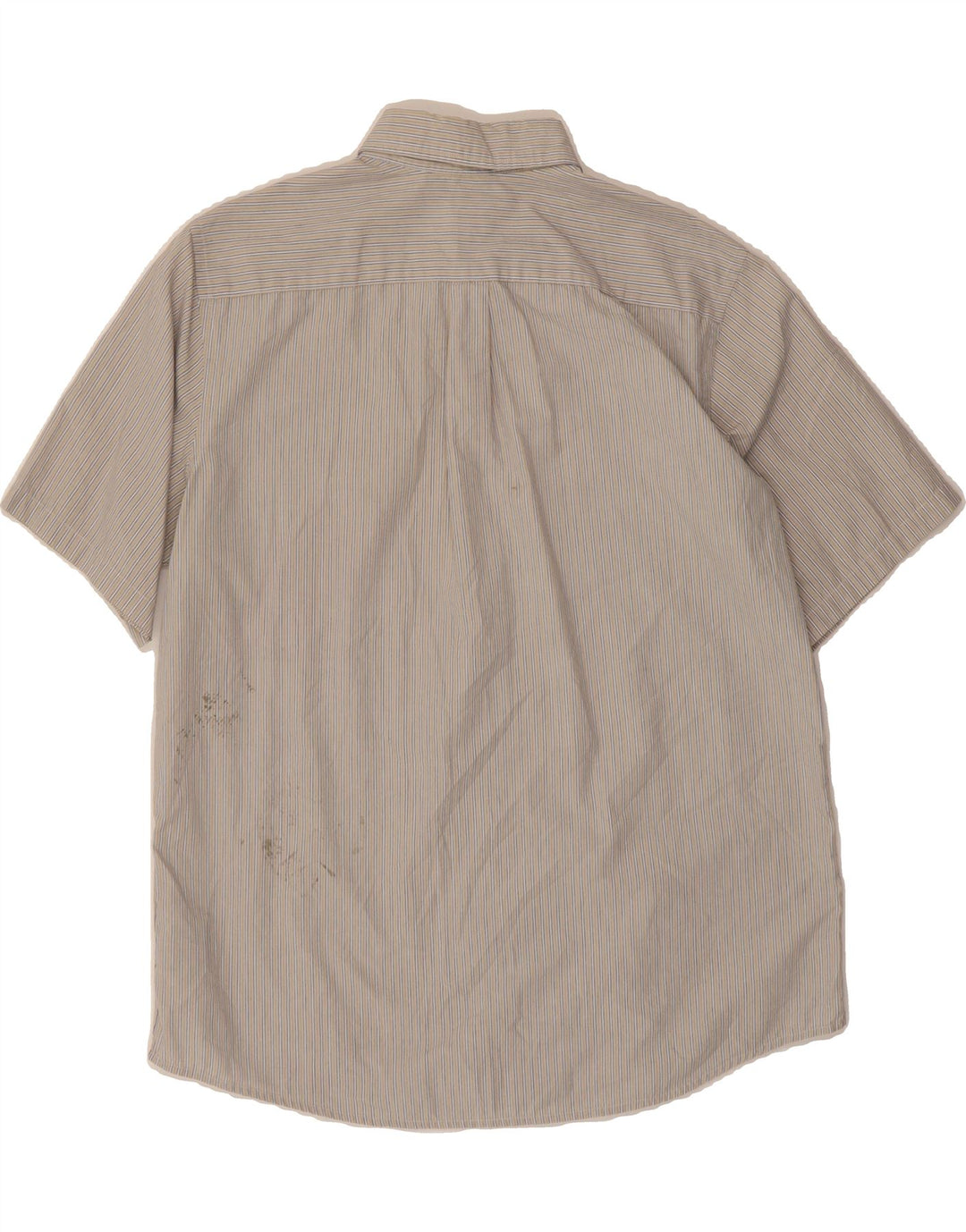 DOCKERS Mens Short Sleeve Shirt Large Grey Striped Cotton Vintage Dockers and Second-Hand Dockers from Messina Hembry 