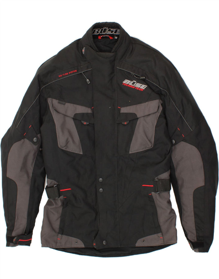 BUSE Mens Racer Jacket UK 38 Medium Black Colourblock Polyester Vintage Buse and Second-Hand Buse from Messina Hembry 