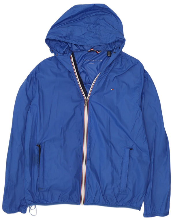 Мужская дождевик с капюшоном Tommy Hilfiger UK 42 XL, синий нейлон