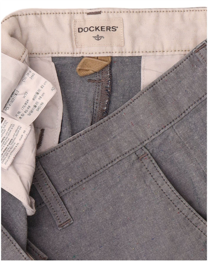 Мужские шорты чинос Dockers W32, большие серые, хлопок