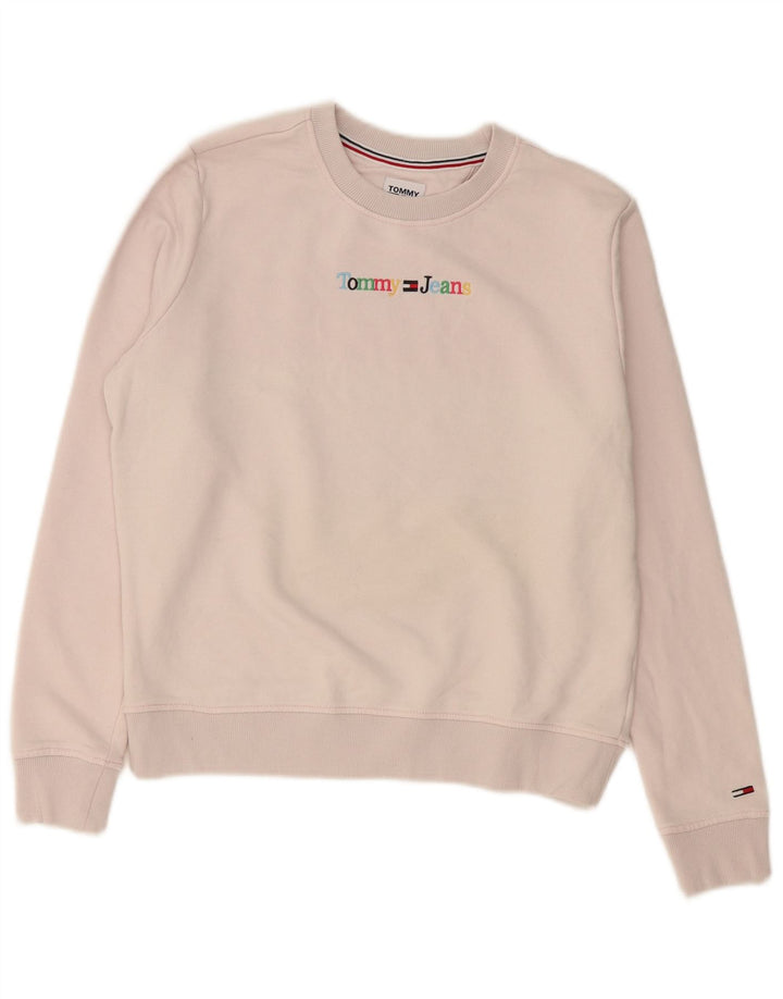 Женский свитер большого размера с рисунком Tommy Hilfiger UK 10, маленький розовый