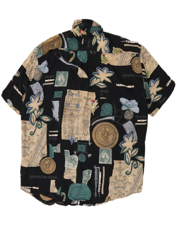 Мужская рубашка с коротким рукавом BIG MATCH, средний темно-синий, лоскутная вискоза