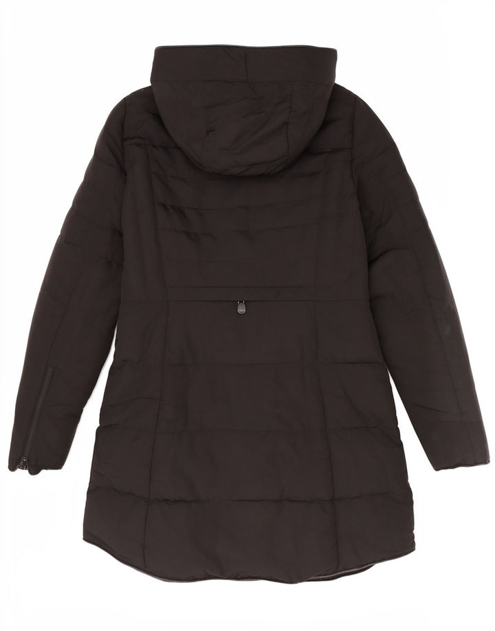 Женское пуховое пальто с капюшоном Zara UK 14, средний черный