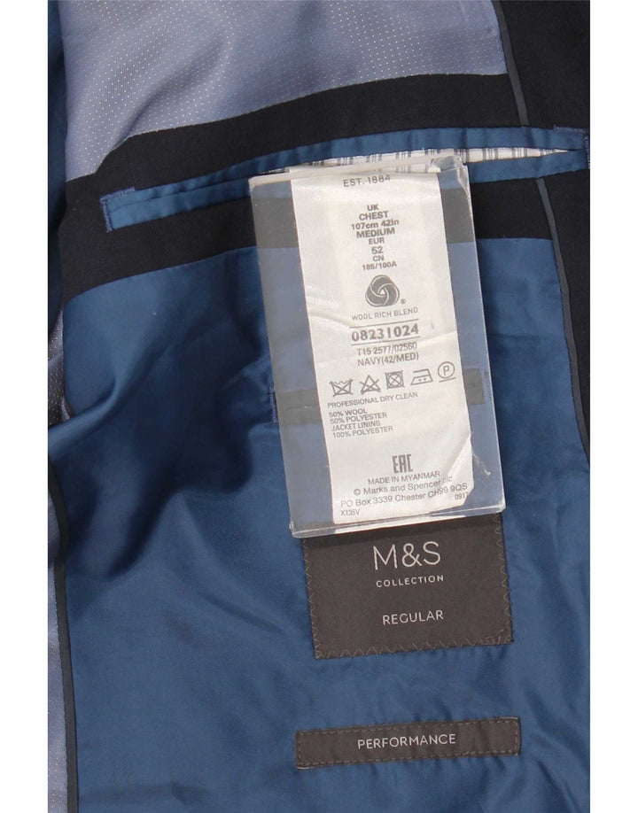 Мужской пиджак с 2 пуговицами Marks & Spencer UK 42, большой темно-синий