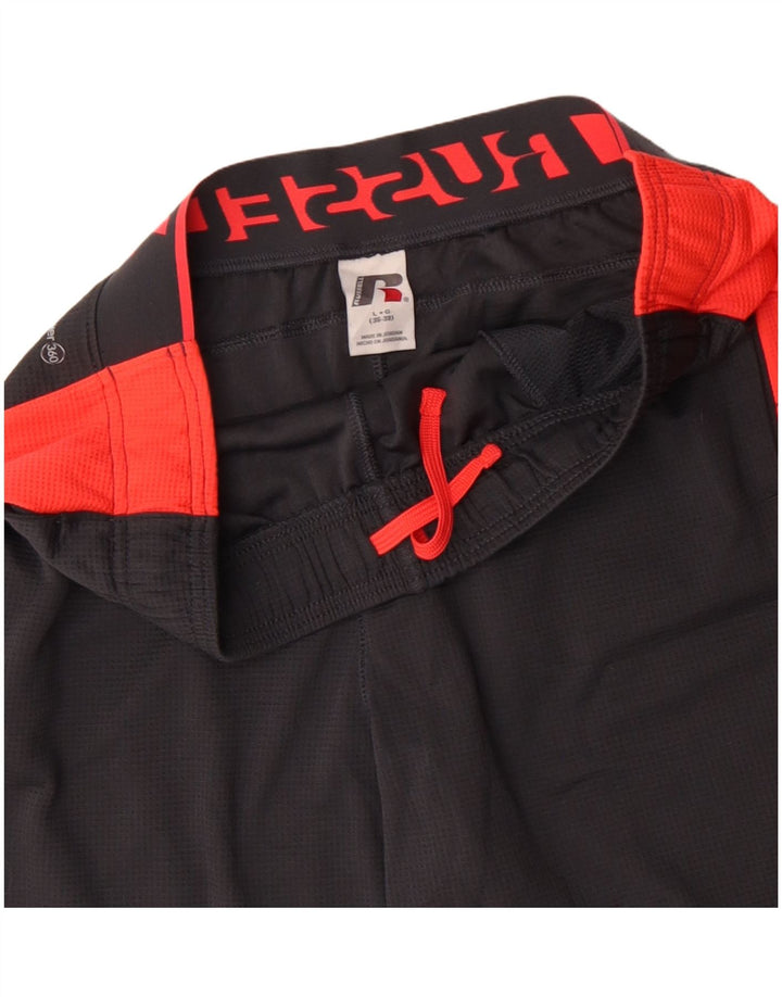 Мужские спортивные шорты RUSSELL ATHLETIC с графическим рисунком, большие серые цветные блоки